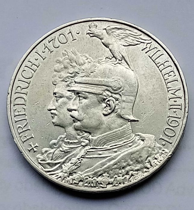 5 marek 1901 Prusy - 200 lecie Królestwa Prus - srebro