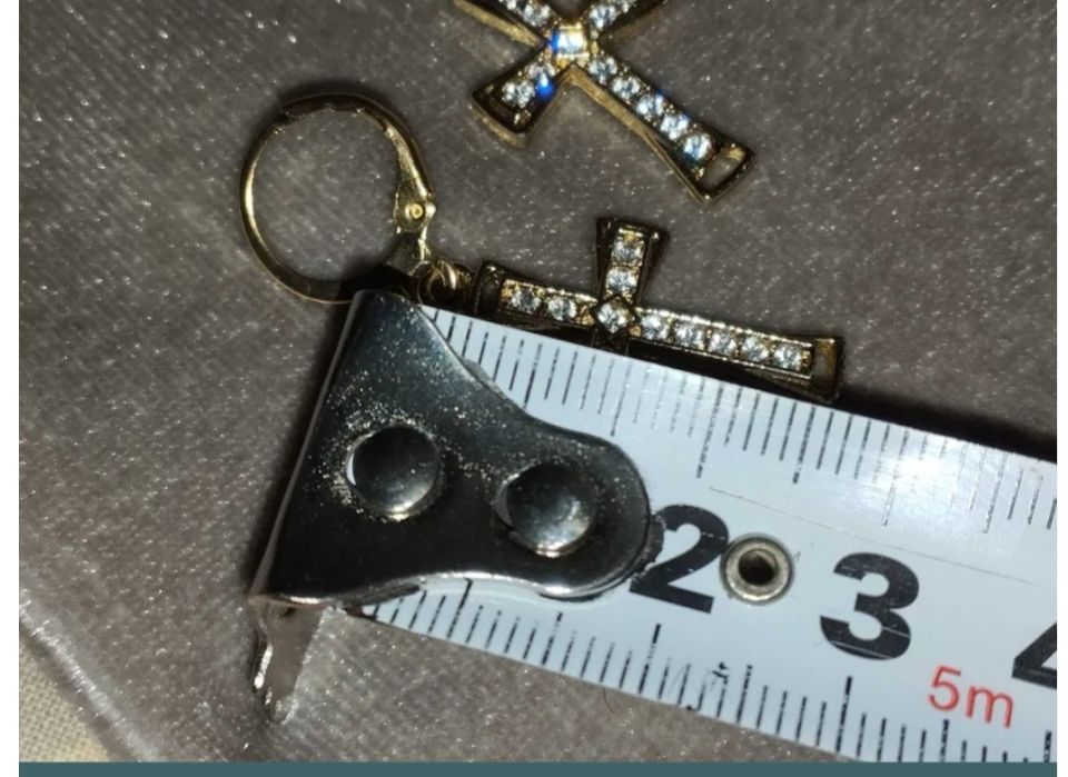 Сережки Кришталевий хрест  сережки-підвіски зі стразами