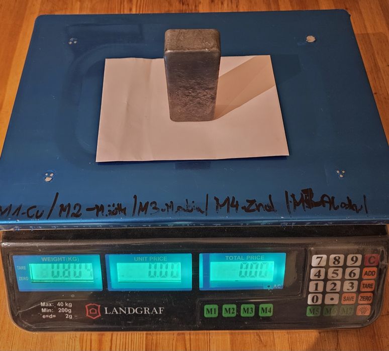 Ołów czysty sztabka