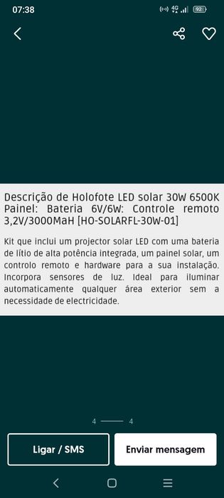 Projetor solar de 30w