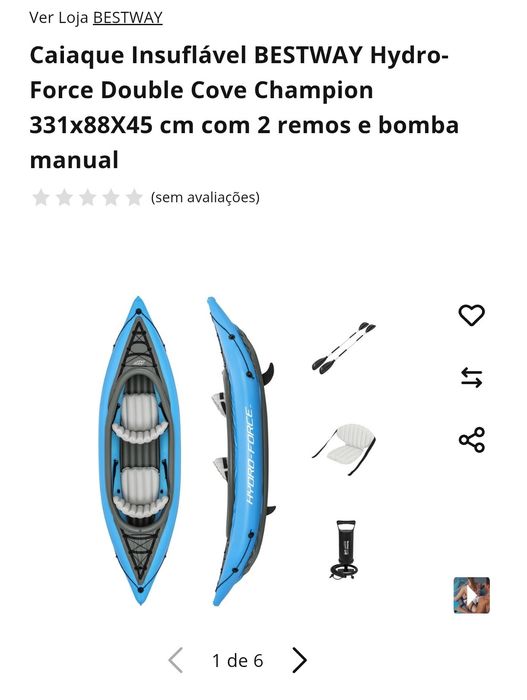 Caiaque Insuflável BESTWAY - 2 pessoas