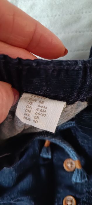 Spodnie sztruksowe H&M 68