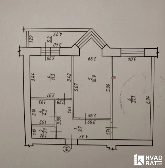 Здана 2км квартира біля озера.Є котел