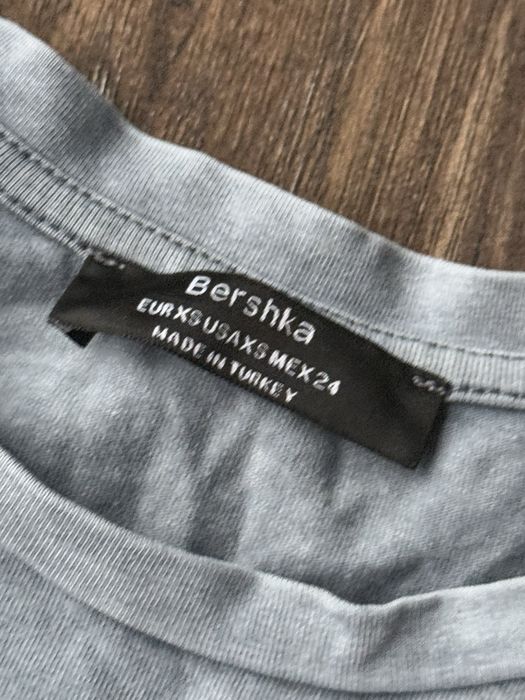 Bershka długa bluzka szara czarna lato summer top Xs