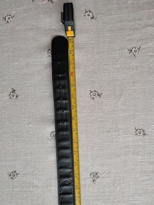 Armani pasek skórzany 100cm czarny męski