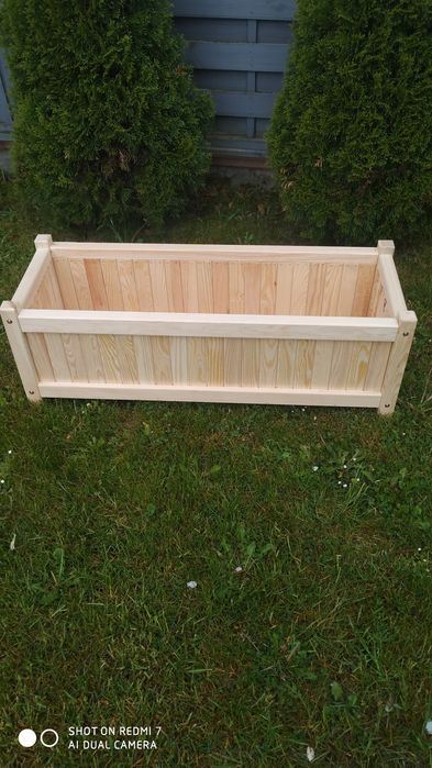 Doniczka drewniana duża