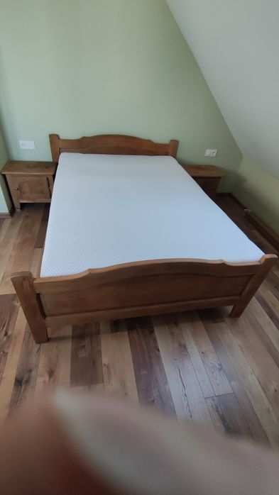 Łóżko ludwikowskie DĄB 140/200 wzmocnione  Super STAN