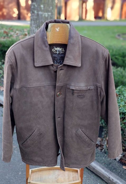 Parka Camel em pele genuína