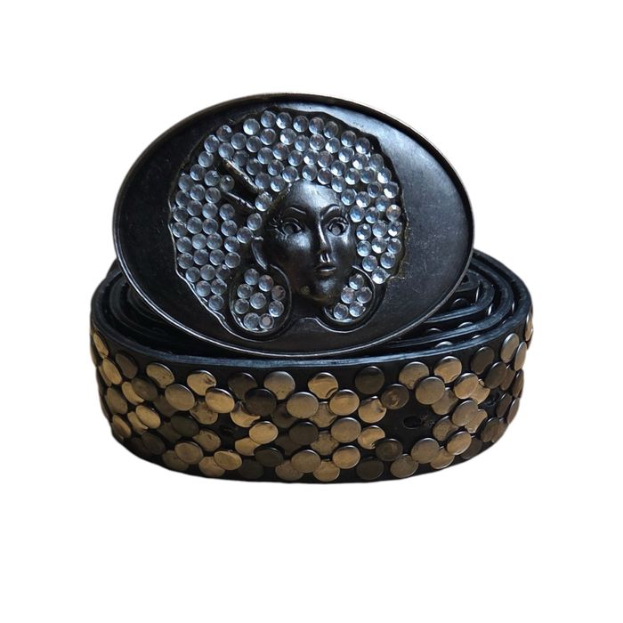 Pasek Jeans Fritz Damski z Klamrą w Stylu Disco Cekiny