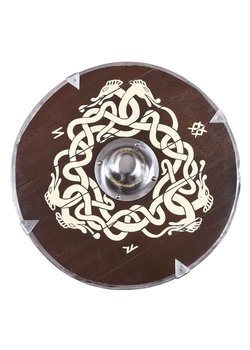 Tarcza Anglosaska Z Motywem Węża I Runami, 61 Cm (24 Cale) Bm