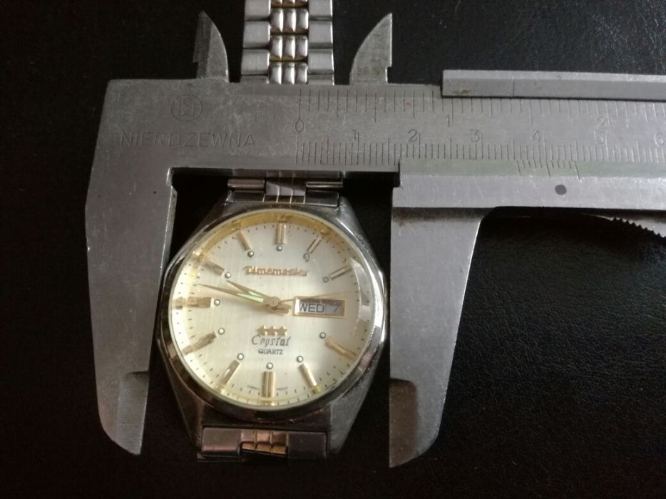 Męski zegarek Timemaster Crystal 3 star - bransoleta,podwójny datownik