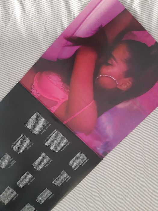 Ariana Grande thank u next vinil clear capa rosa