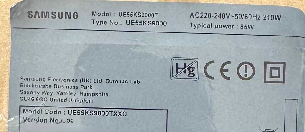 UE55KS9000T Partes de Televisao