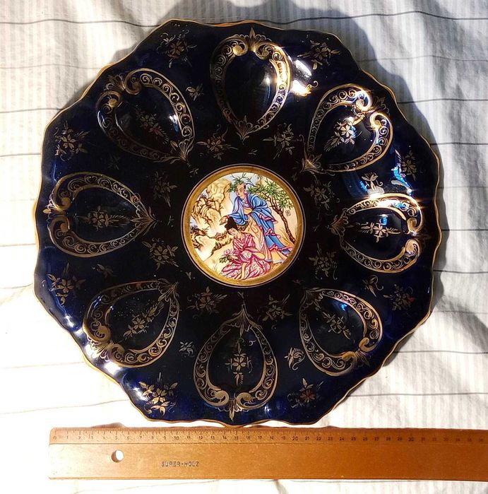 Prato grande decoração motivos chineses
