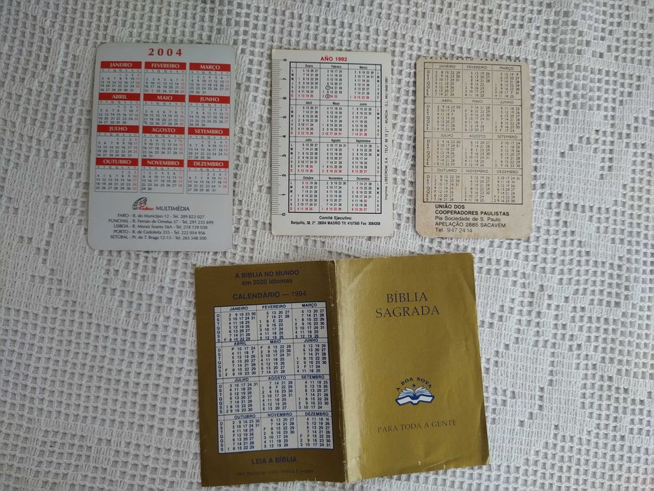 Calendários religiosos - 1989 / 1992 / 1994 / 2004