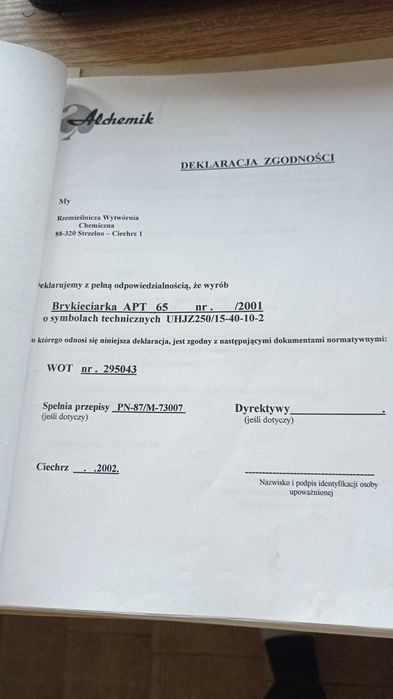 Brykieciarka Alchemik APT 65