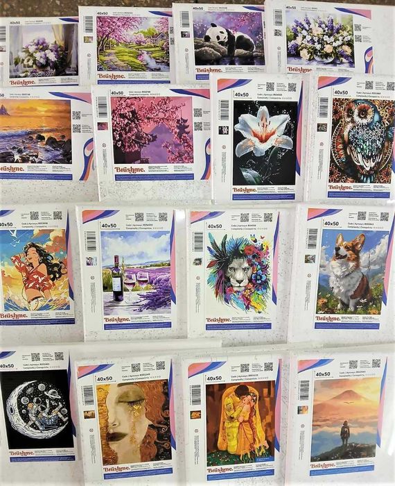 Картини по номерам на чорному полотні. Будинок Торгiвлi 1-поверх.