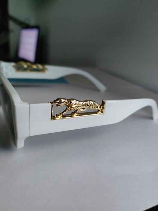 Eleganckie Okulary przeciwsłoneczne Jaguar luksusowe białe