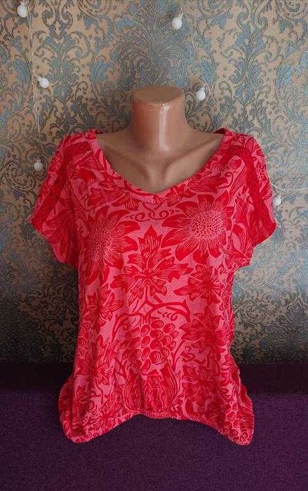 Красивая блуза хлопок большой размер батал 50 /52 блузка футболка