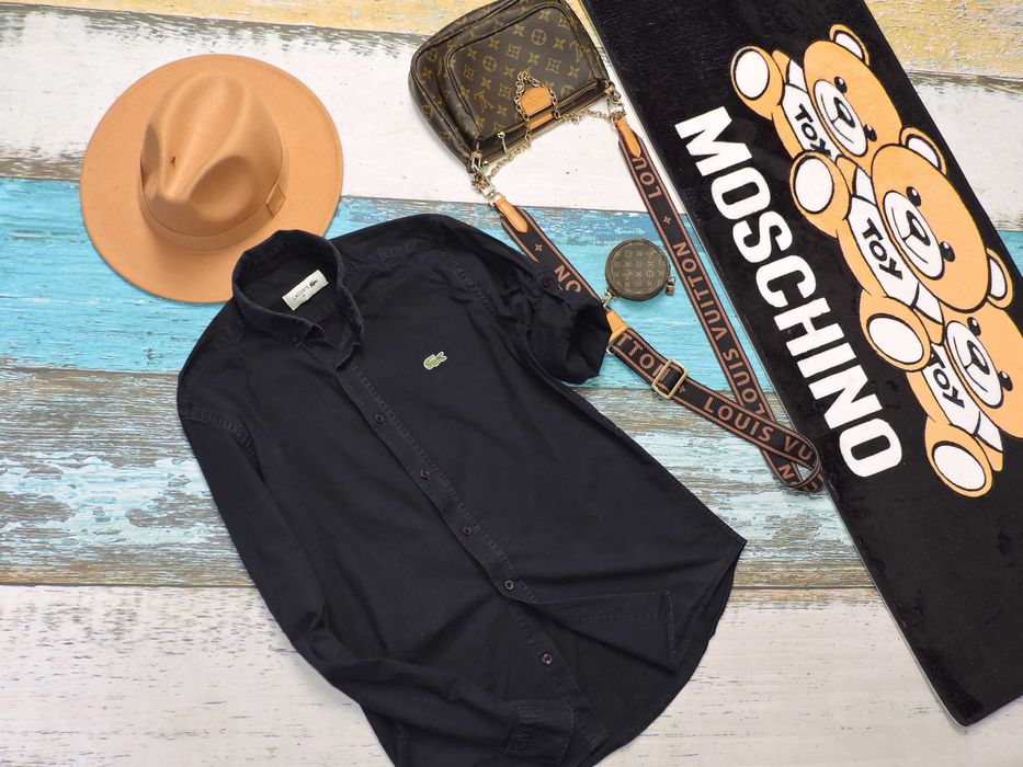 Lacoste Męska granatowa koszula logo M