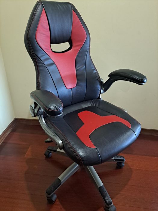 Cadeira gaming escritório preta e vermelha