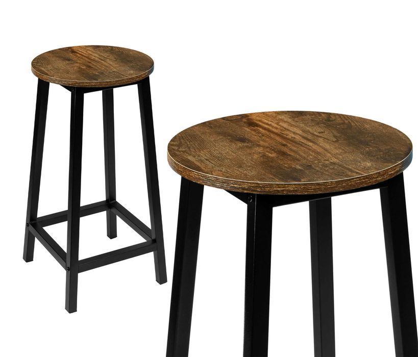 Hoker rustykalny taboret metalowy FLINT loft 65 cm