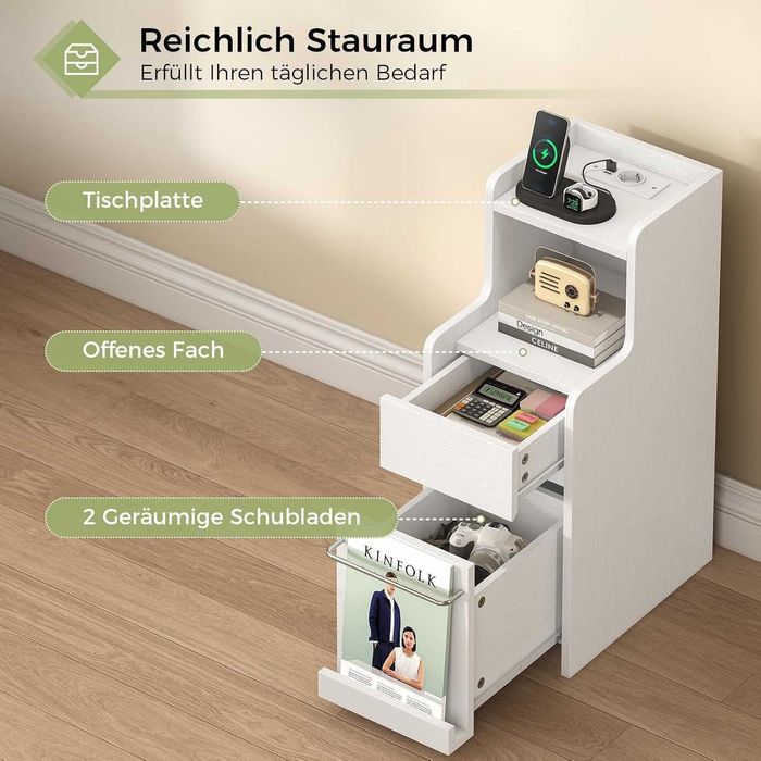 Nowy stolik nocny / nakastlik / 65x34x25cm / LED USB / szafka / W110!