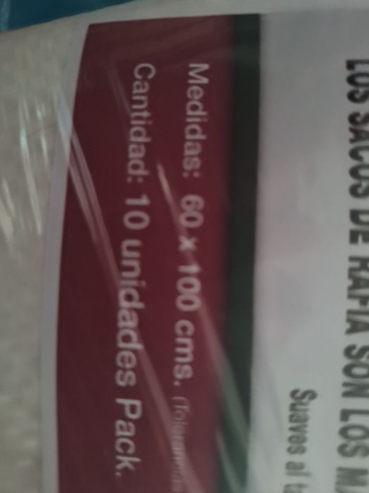 10 Sacos de rafia 60x100 cms