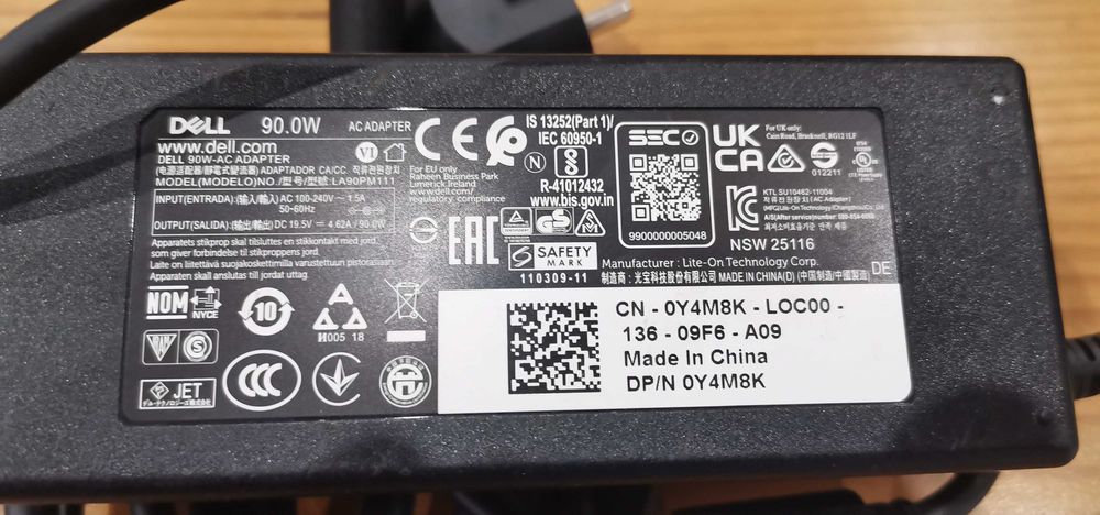 Carregador/Charger portátil/Laptop Dell 90W 4.5mm (LA90PM111)