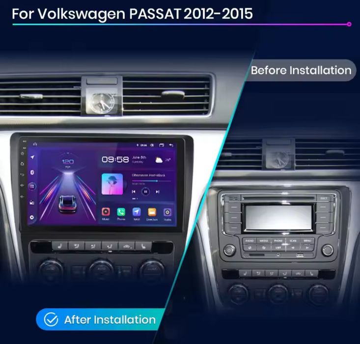 Rádio Android Volkswagen Passat 2012-15 Carplay GPS wifi BT NOVO