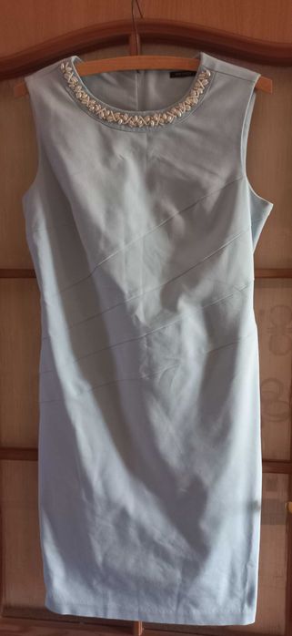 Sukienka elegancka ołówkowa ORSAY 38 błękitna