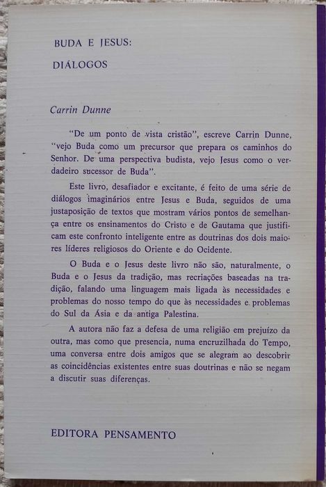 Livro - Buda e Jesus Diálogos de Carrin Dunne