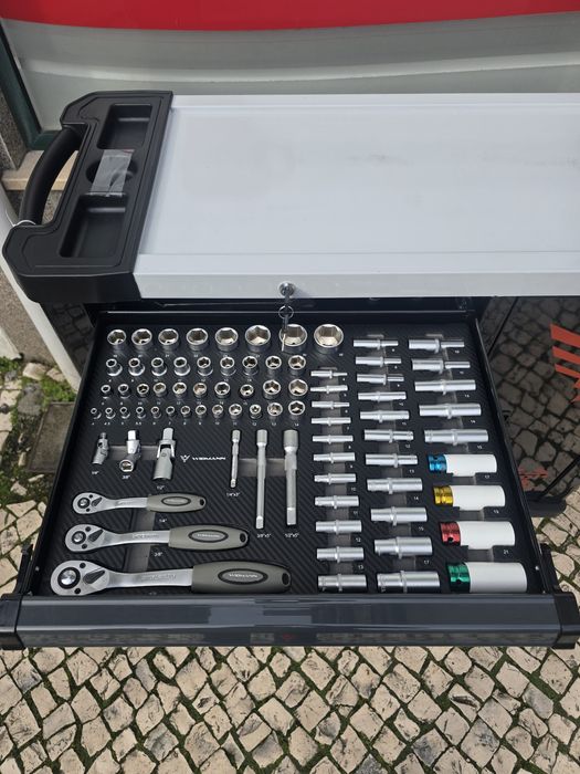 Carrinho de ferramentas 7 gavetas completas novo