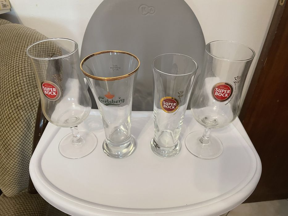 Copos e tulipas da Super Bock Expo 98 /Copo da Carlsberg com debrum