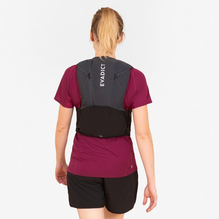 MOCHILA DE TRAIL RUNNING UNISSEXO 10 L PRETO - VENDIDA COM BOLSA DE