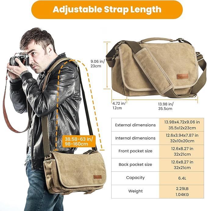 Mala para equipamento fotográfico (messenger bag)