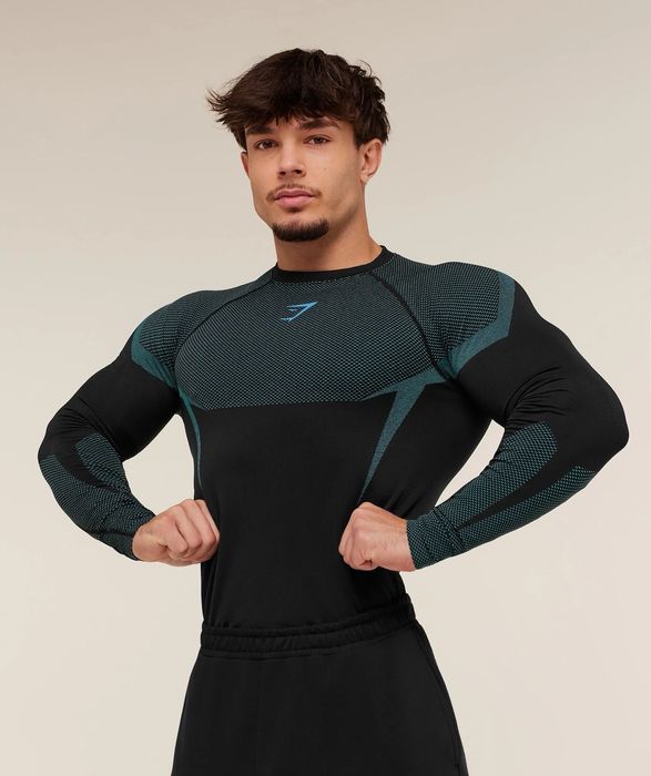 НОВИЙ Рашгард Gymshark Onyx V5 Seamless Long Sleeve | Розмір M
