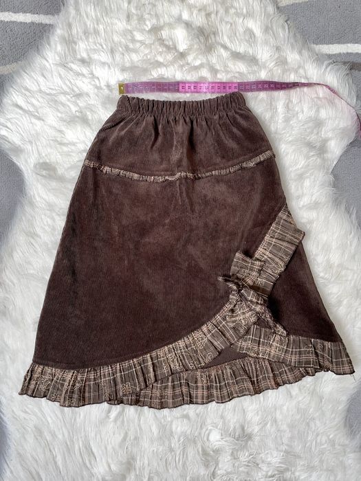 Spodnica sztrusowa dziewczceca brązowa vintage 128 cm