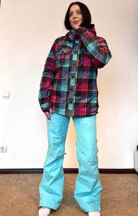 Жіночий яскравий лижний костюм, сноубордичний штани та куртка теплий
