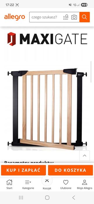 Bramka barierka zabezpieczajaca ochronna do drzwi schodow 75-103cm