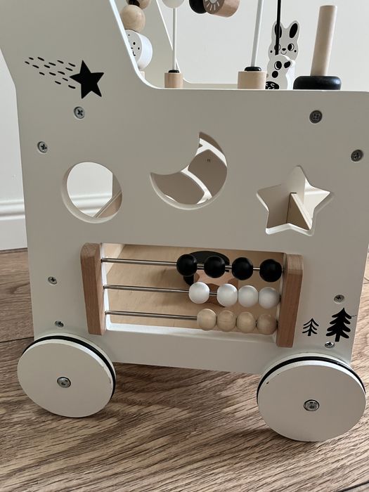 Mamabrum Drewniany pchacz chodzik stolik edukacyjny