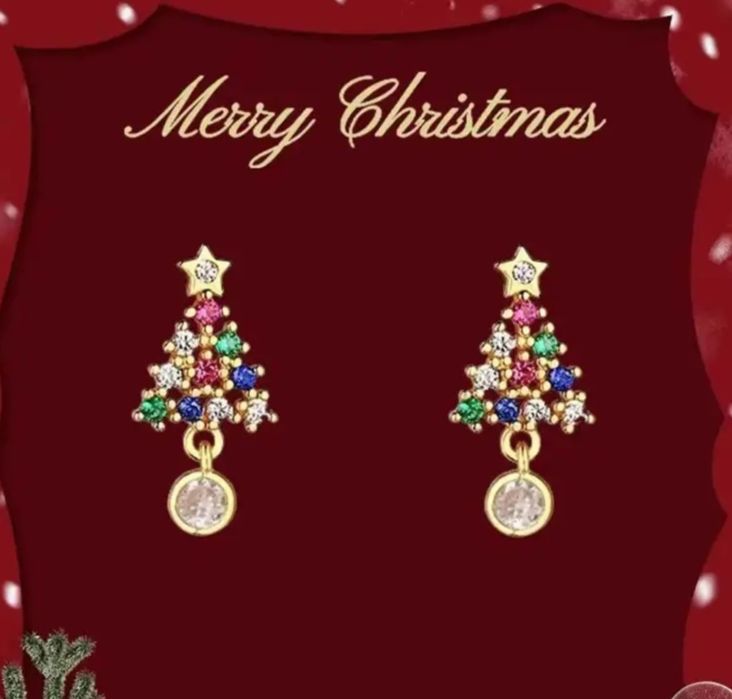 Kolczyki świąteczne choinki nowe