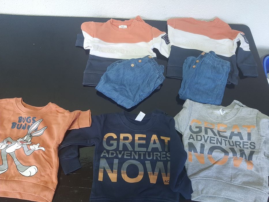 Camisolas de malha bebé gémeos 0-12 meses