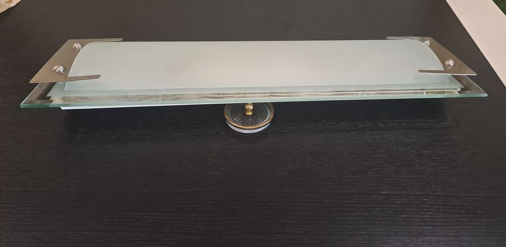 Candeeiro de teto em vidro e inox