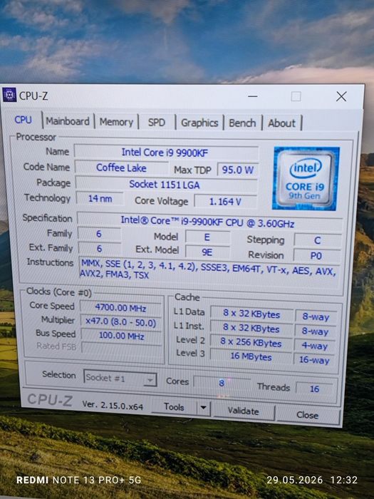 TOP! Intel I9-9900KF LGA1151 9gen.