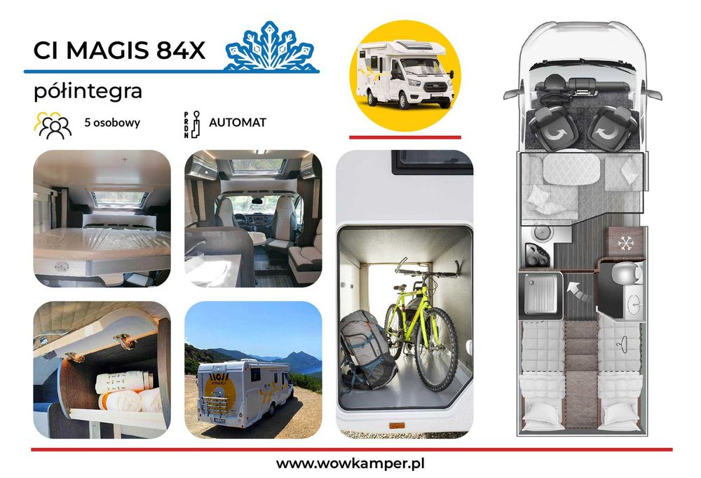 KAMPER -  Wynajem Kampera - WoW! Automat, nawet 6 osobowe! CB