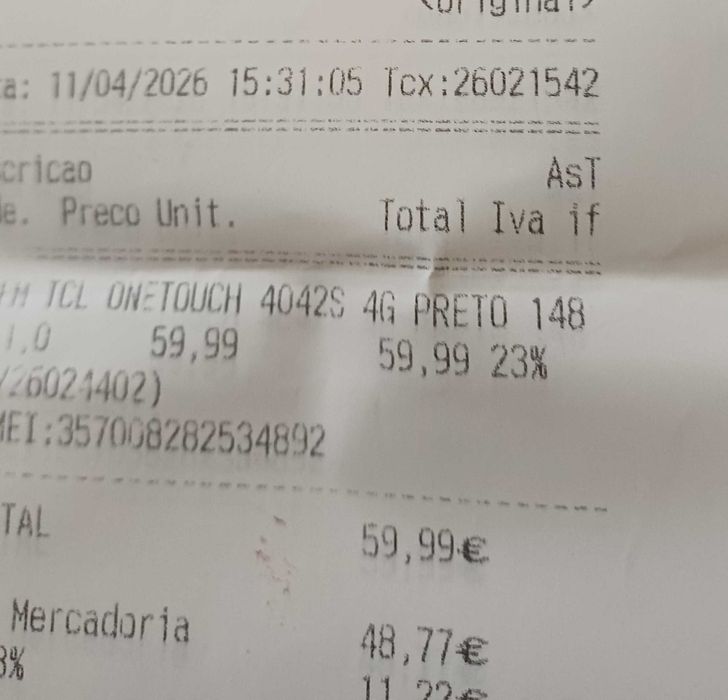 Telemóvel TCL onetouch 4042S