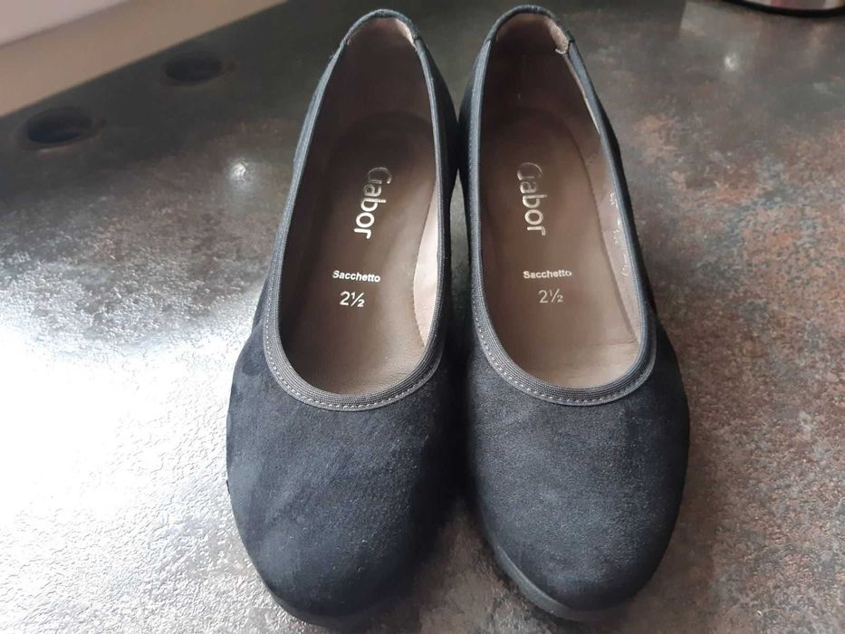 Buty damskie zamszowe na koturnie, marki Gabor, rozmiar 35