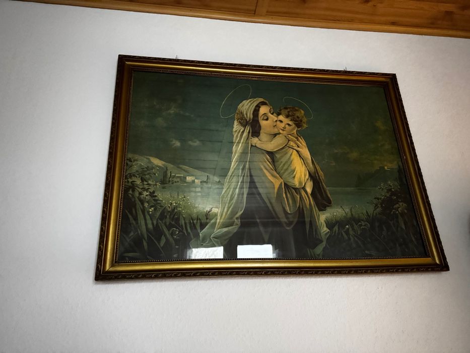 Stary oleodruk. Matka Boska z dzieciątkiem