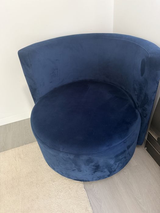 Cadeirao veludo azul